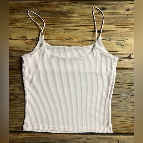 Pink solid rib knit cami - Picture 3 of 5